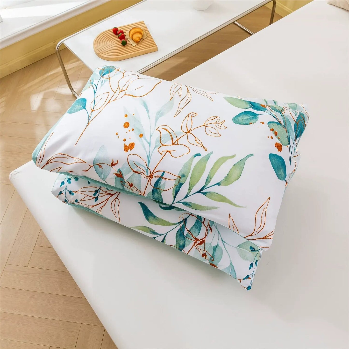 Funda Nórdica Flores Aqua, tacto suave.