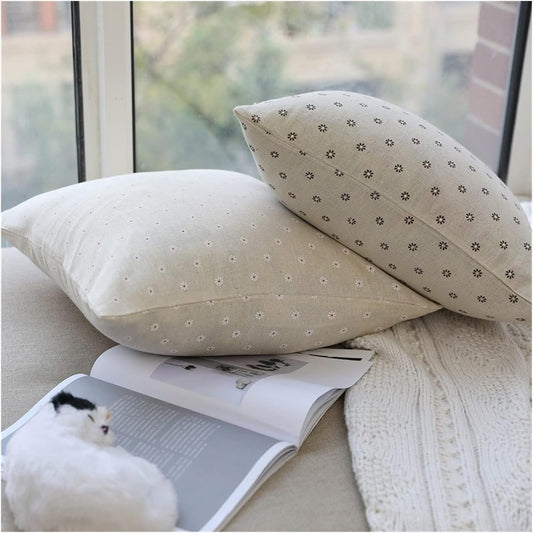 Natural Linen and Cotton cushion cover Terracotta: minimalist elegance for your home.