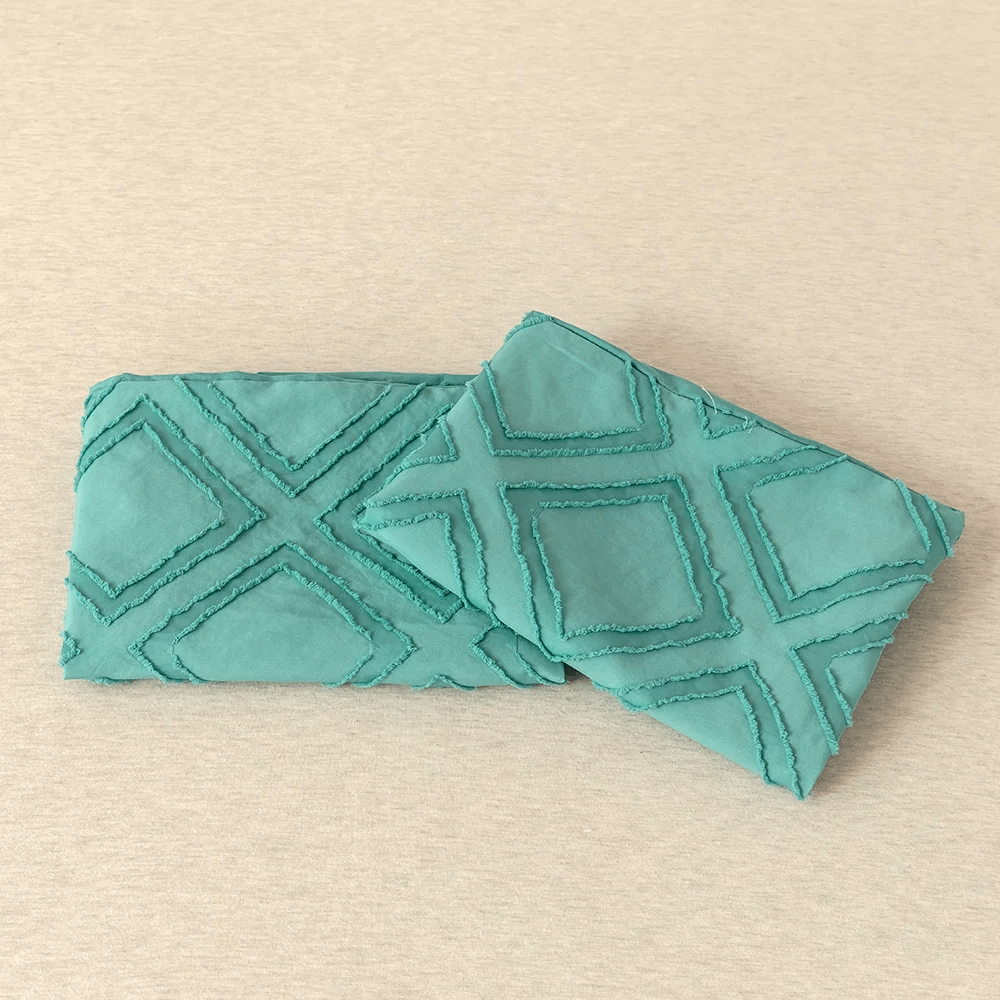 Funda Nórdica turquesa con rombos en relieve, moderna y extra suave.