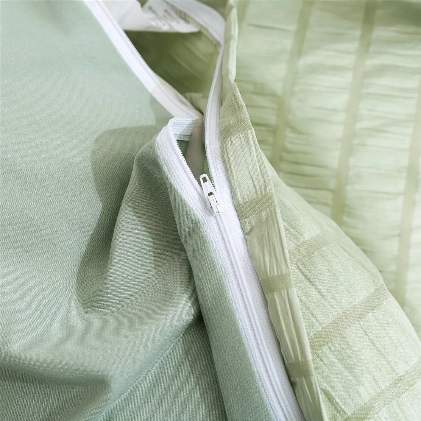 Funda Nórdica Rayas Verde con Relieve y suave al tacto.