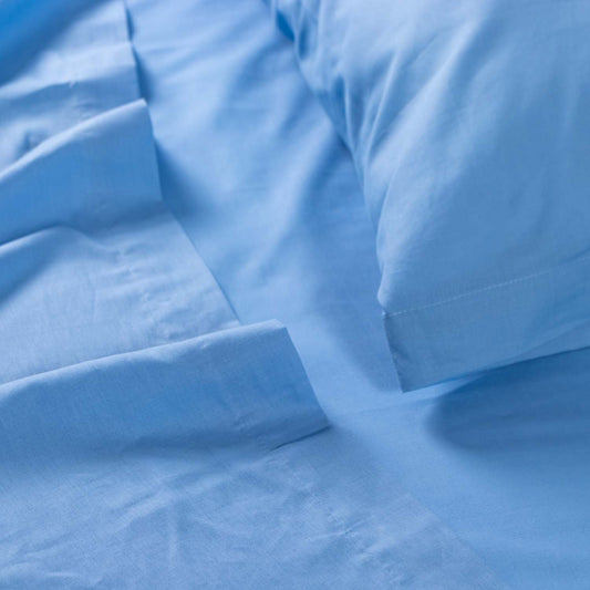 Sábana Encimera 100% Algodón Basic, Color Azul.