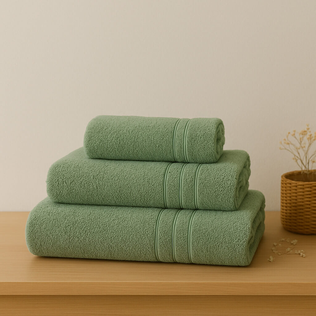 Bath towel 100% Egyptian Cotton. Green color.