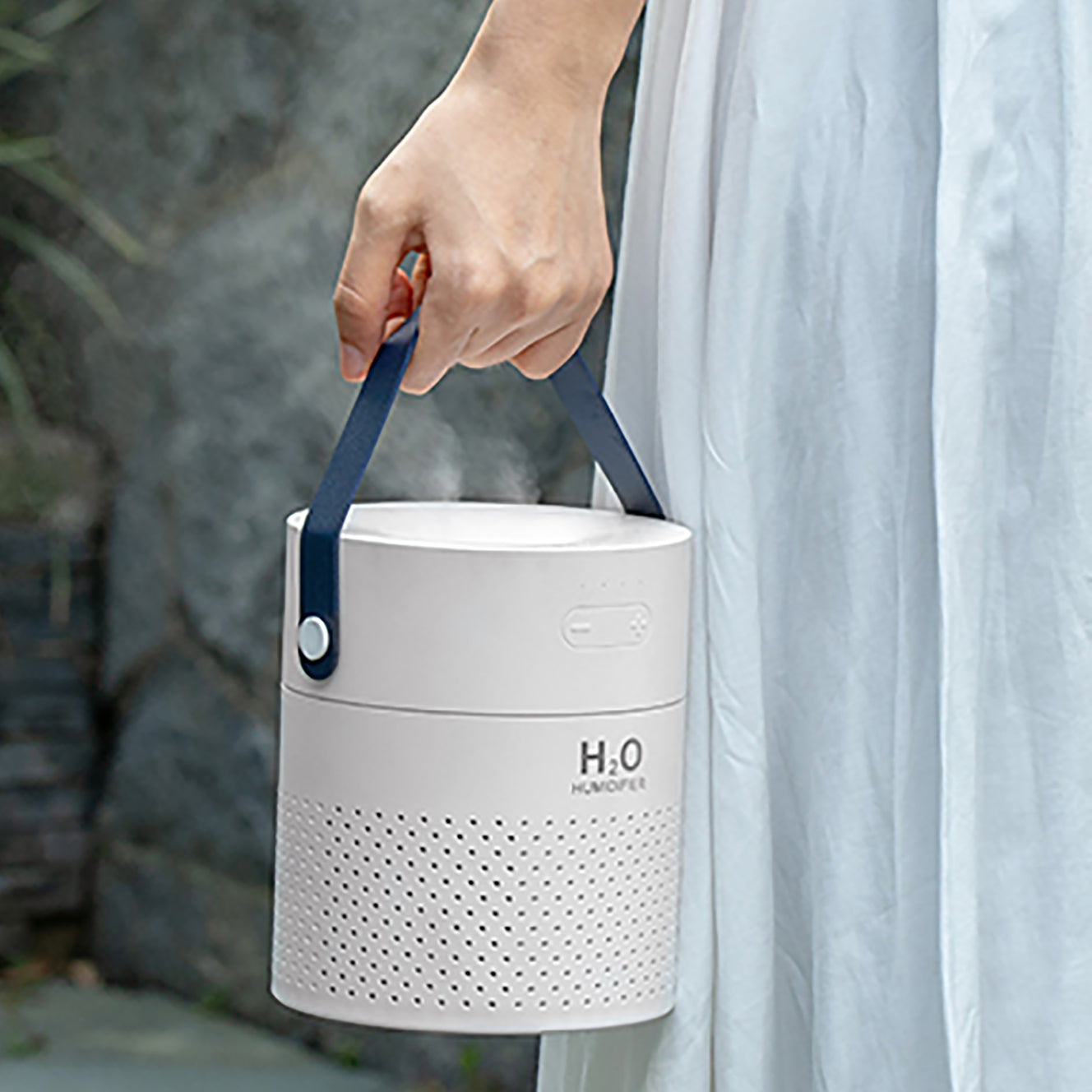 Humidificador Portátil Cylinder. Color Blanco. - Oma Home