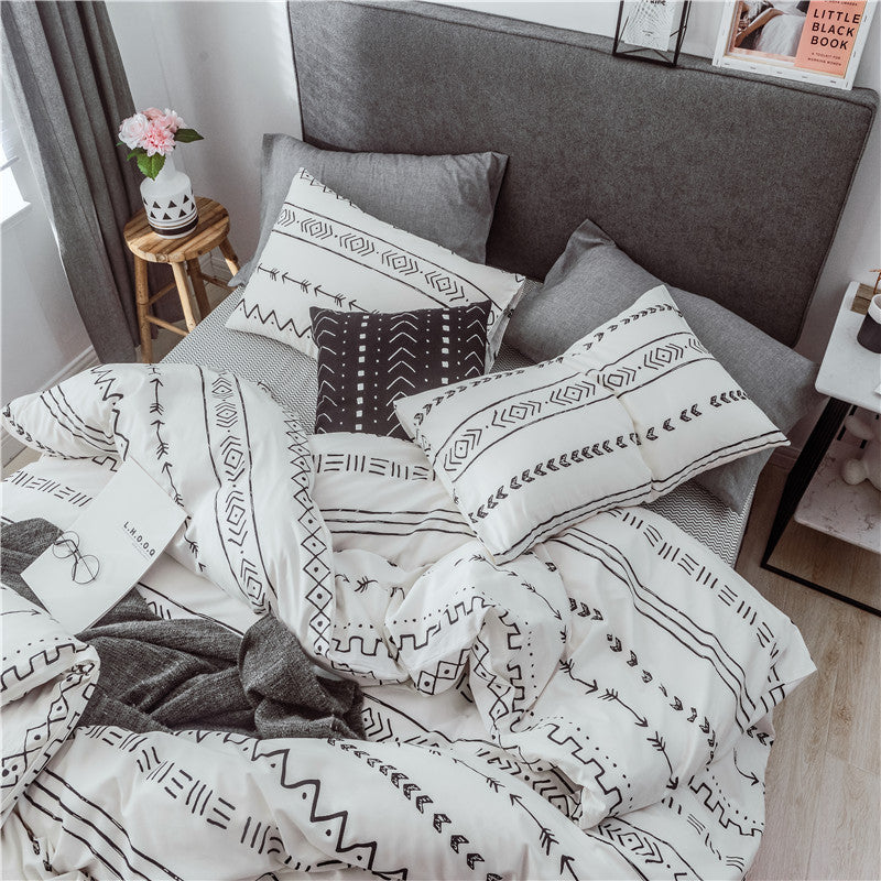 Funda nórdica reversible con estampado étnico, 100% Algodón - Oma Home
