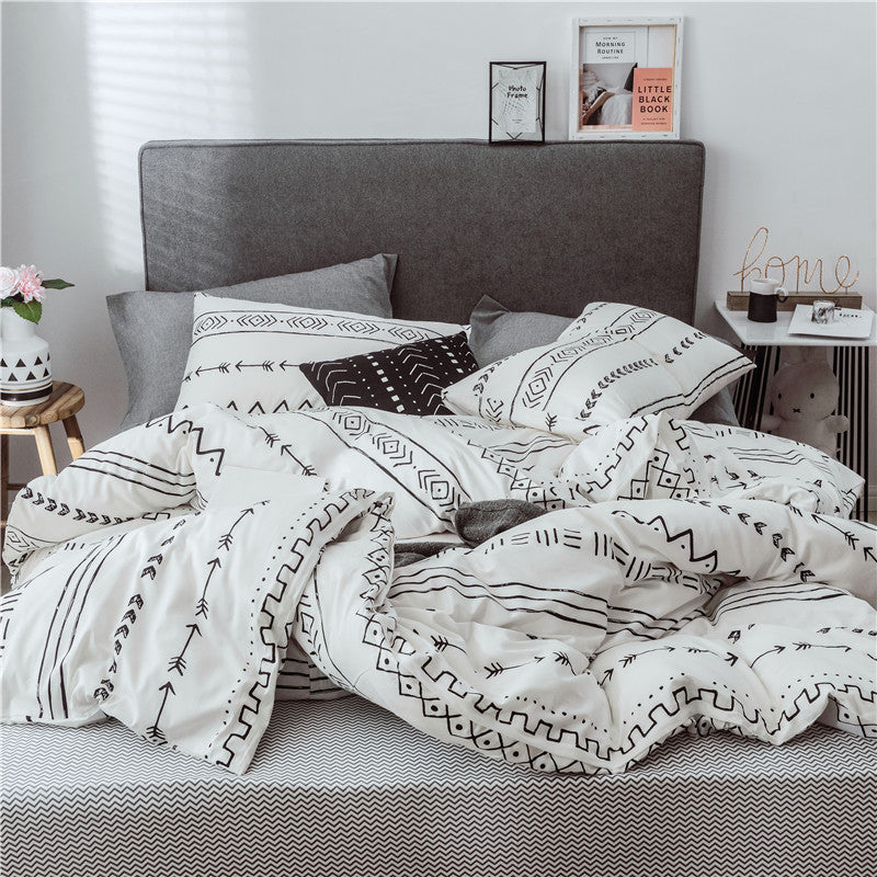 Funda nórdica reversible con estampado étnico, 100% Algodón - Oma Home