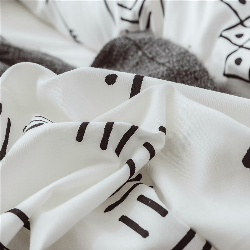 Funda nórdica reversible con estampado étnico, 100% Algodón - Oma Home