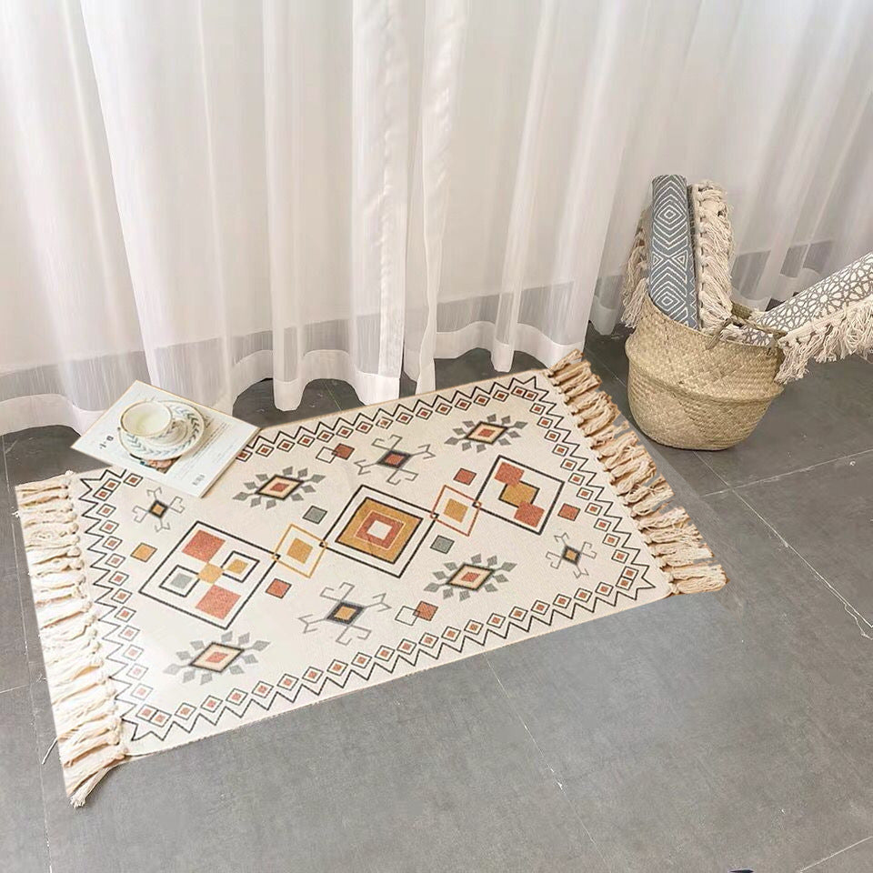 Alfombra geometría multicolor 60 cm x 90 cm. - Oma Home