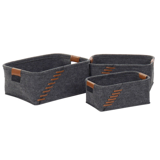 Cesta de fieltro. Gris oscuro. - Oma Home