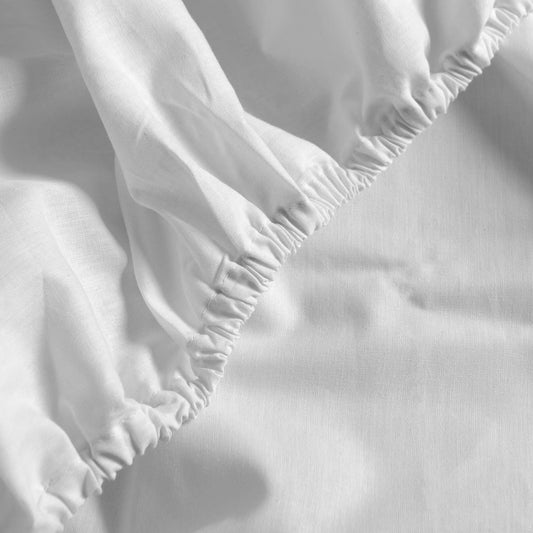 Bajera ajustable 100% Algodón lisa. Color Blanco.