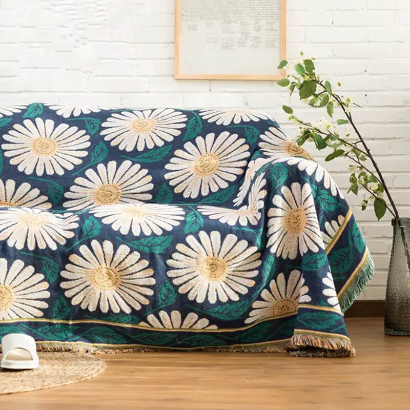 Colcha para Sofá Floral de Margaritas.