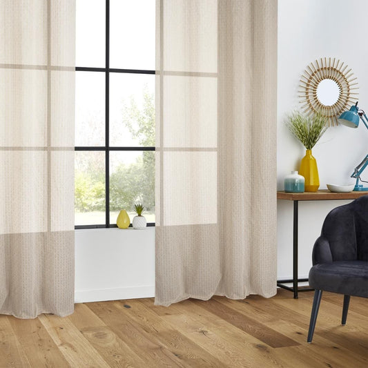 Cortina con rayas. Color Ocre. 140cm x 260cm. - Oma Home