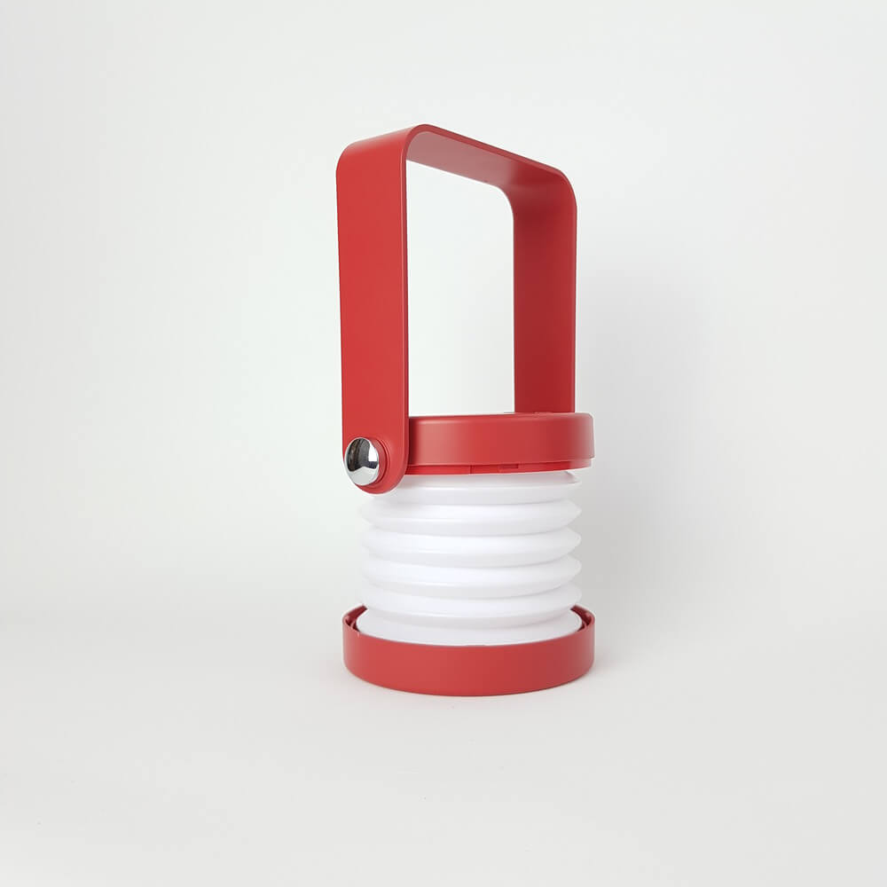 Wireless table lamp. Red color.