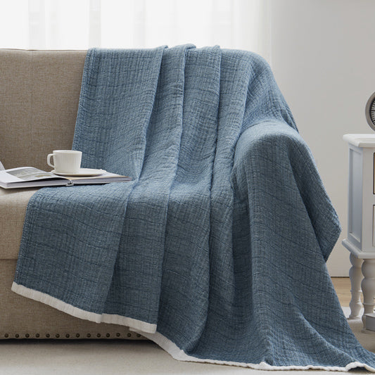 Colcha algodón color azul oscuro. - Oma Home