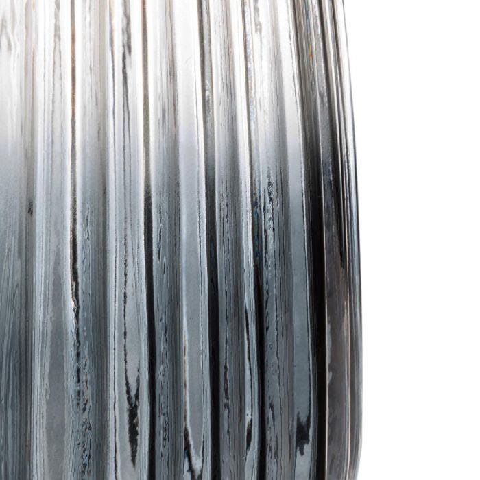 Portavelas alto de vidrio y asa metálica. Color Gris Azulado. Altura 29cm. - Oma Home