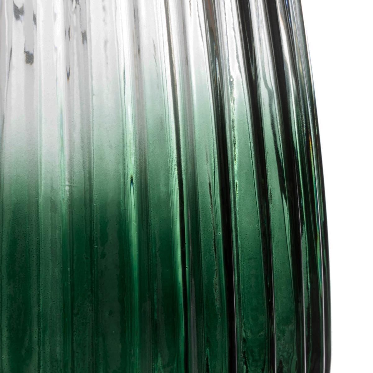 Portavelas alto de vidrio y asa metálica. Color Verde. Altura 29cm. - Oma Home