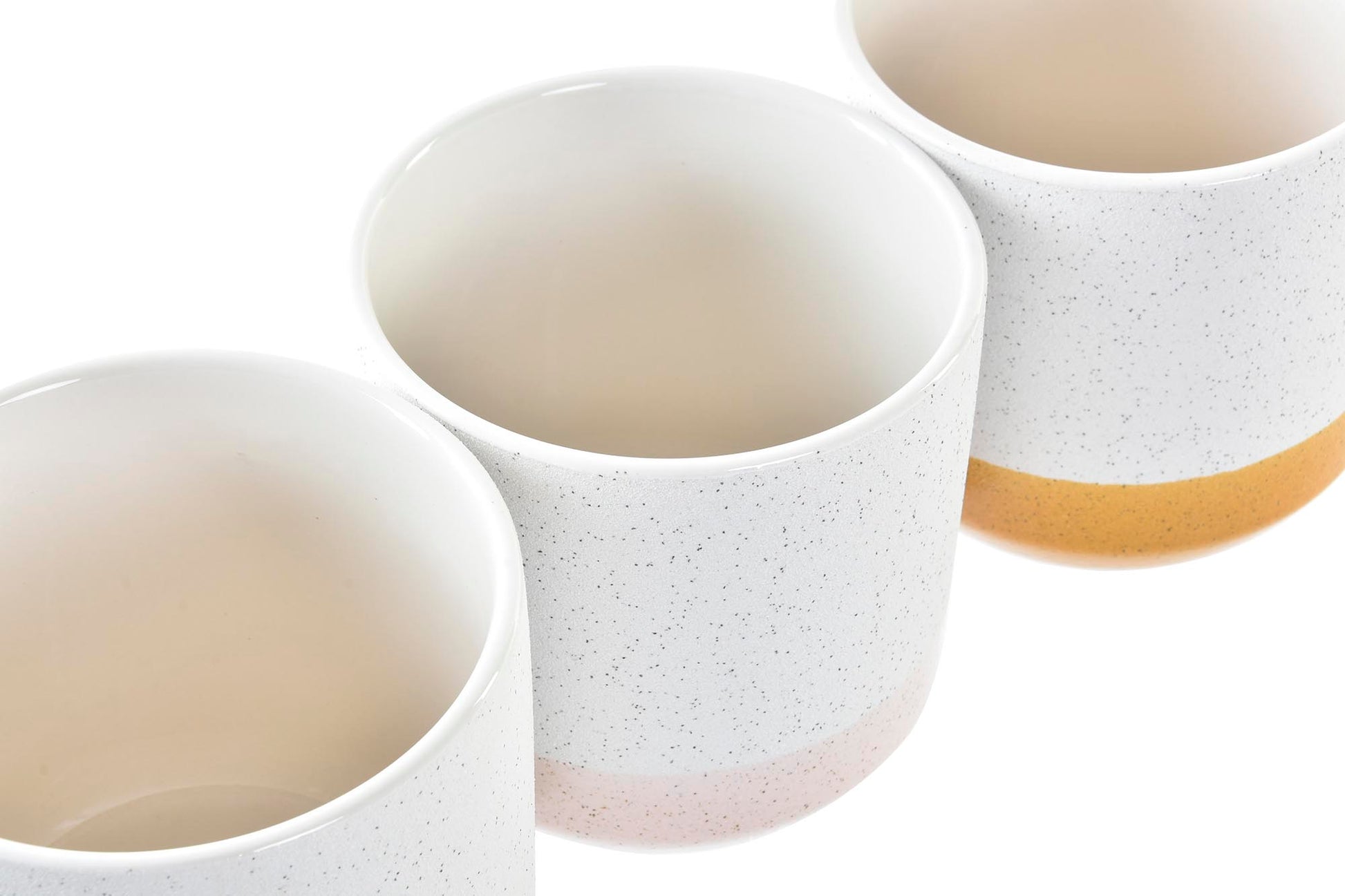 Maceta gres puntos. Color blanco y coral. - Oma Home