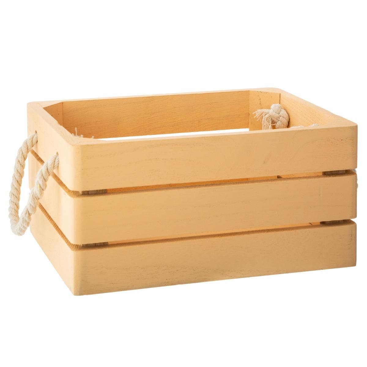 Caja de madera maciza y color amarillo - Oma Home