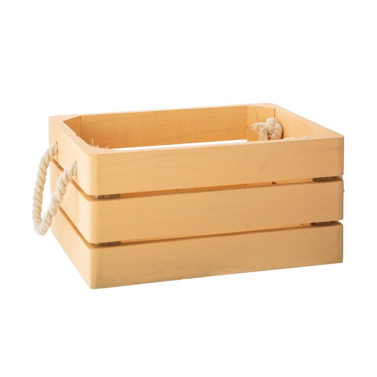 Caja de madera maciza y color amarillo - Oma Home