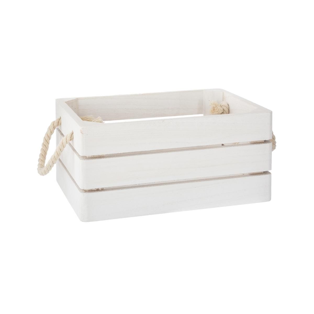 Caja de madera maciza y color blanco - Oma Home