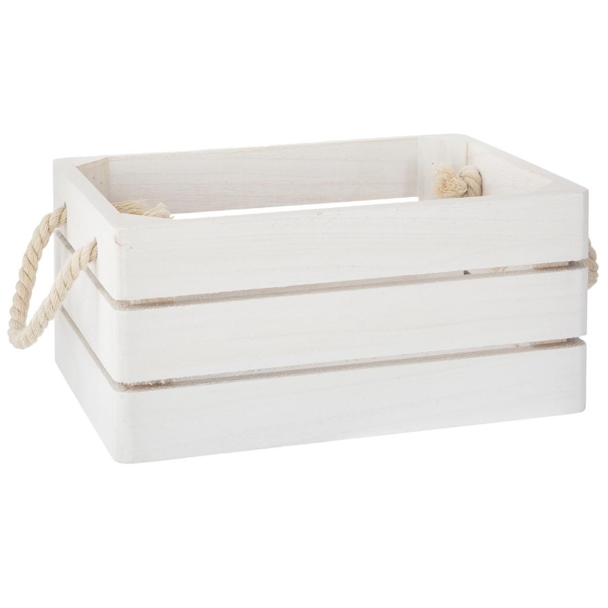 Caja de madera maciza y color blanco - Oma Home