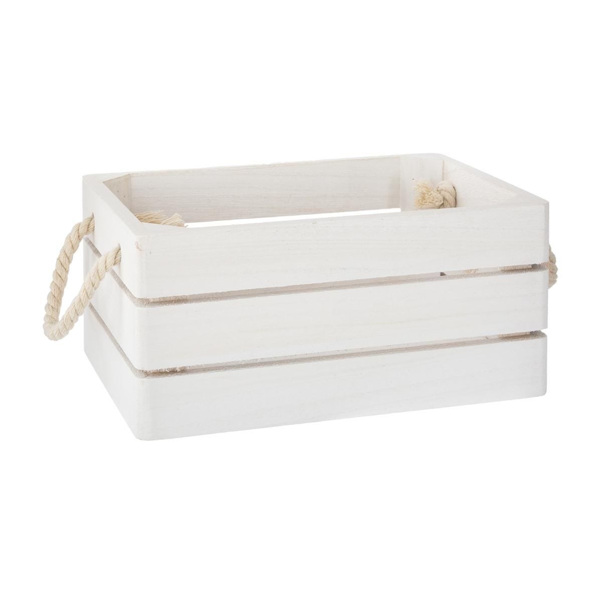 Caja de madera maciza y color blanco - Oma Home