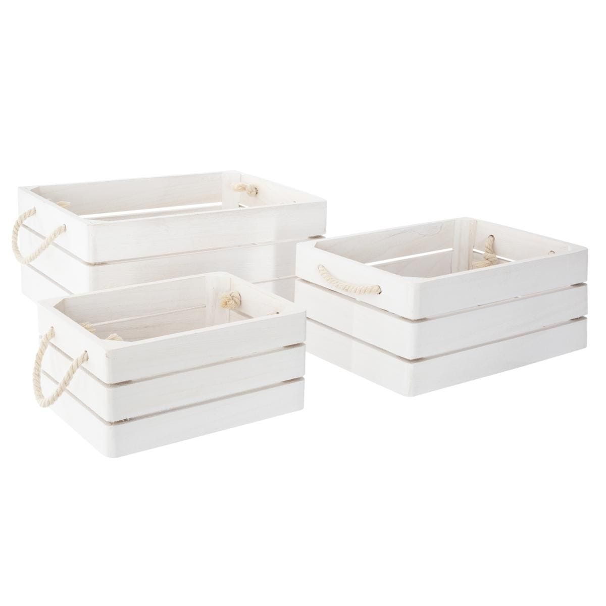 Caja de madera maciza y color blanco - Oma Home