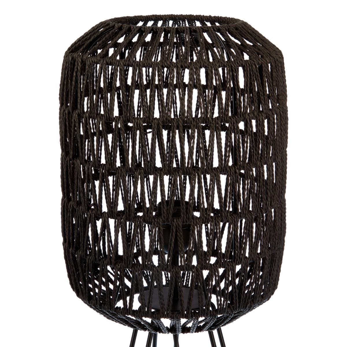 Lámpara y pantalla de metal con hilos negros. Altura 57cm - Oma Home