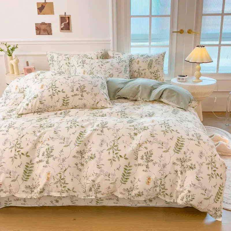 Funda Nórdica 100% Algodón Reversible Floral Botánico| Cama 90, 135/150, 180 + Almohadas
