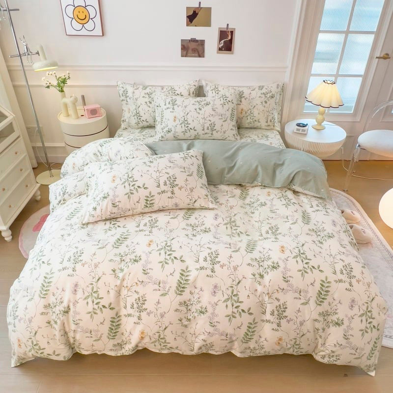 Funda Nórdica 100% Algodón Reversible Floral Botánico| Cama 90, 135/150, 180 + Almohadas