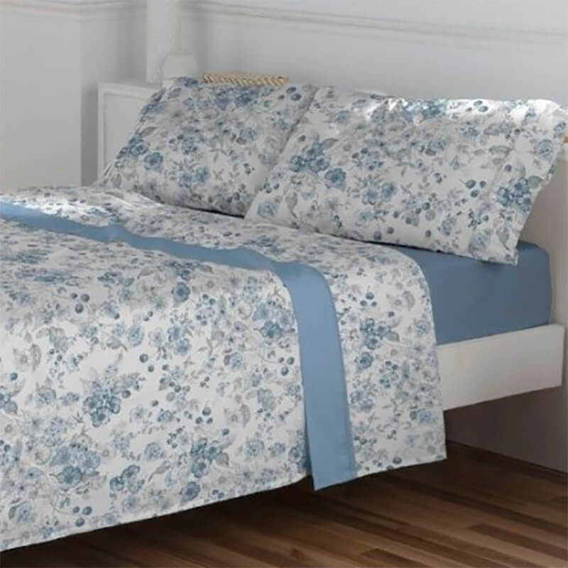 Flower duvet cover with reversible print, 100% Cotton