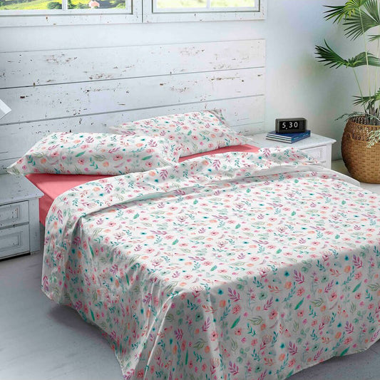 Flower duvet cover with reversible print, 100% Cotton