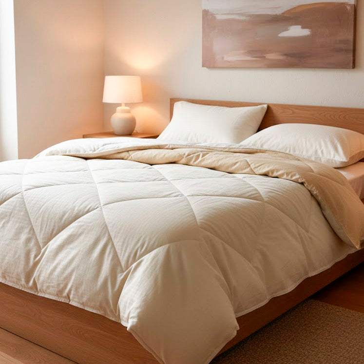 Relleno Nórdico reversible beige – Cálido y extra suave para Entretiempo/Invierno