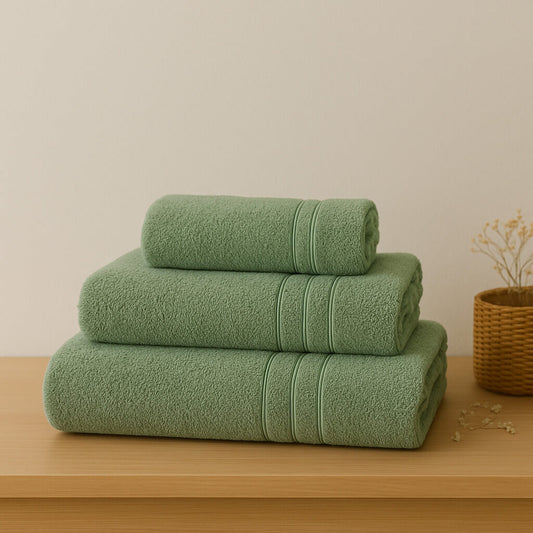 Bath towel 100% Egyptian Cotton. Green color.