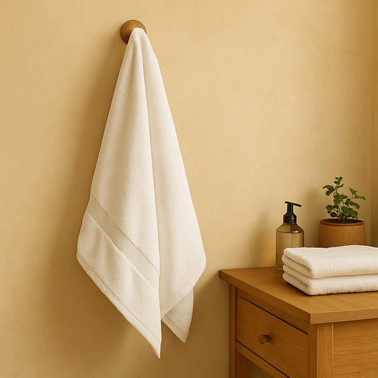 Bath towel 100% Cotton Zero Twist. White color.