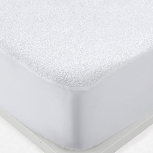 Protector de colchón ajustable 100% Algodón. Color Blanco. - Oma Home