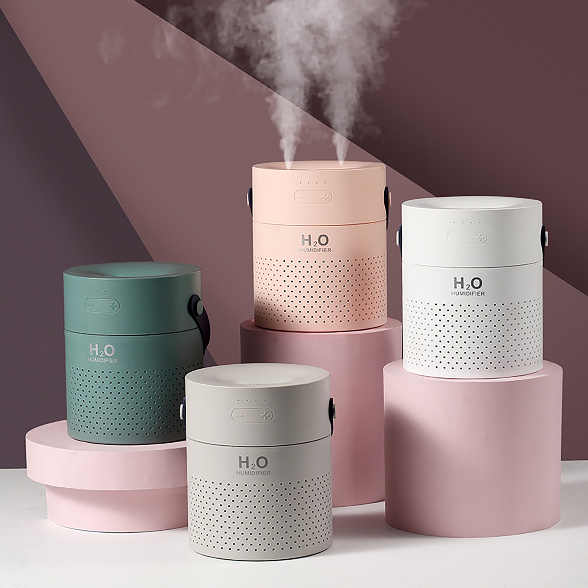 Humidificador Portátil Cylinder. Color Rosa. - Oma Home