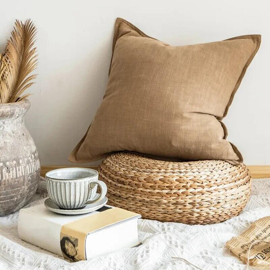 Natural Beige Linen and Cotton cushion cover: minimalist elegance for your home.