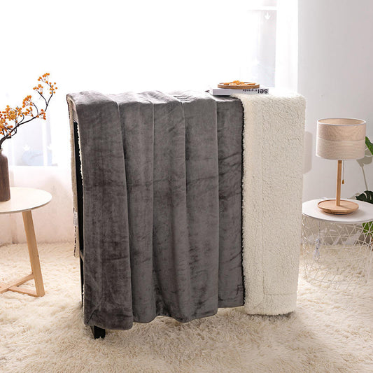 Fleece and extra soft reversible blanket. Taupe color.