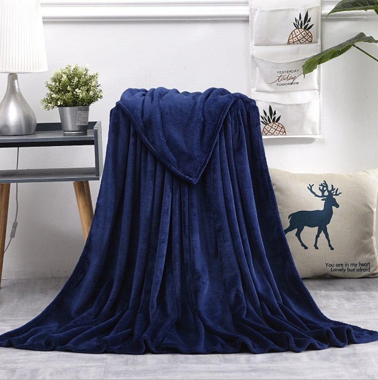 Basic navy blue fleece blanket