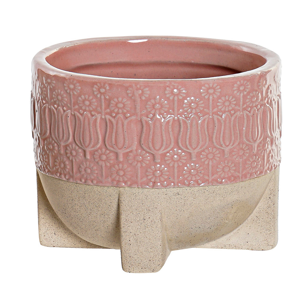 Maceta gres en color rosa. - Oma Home