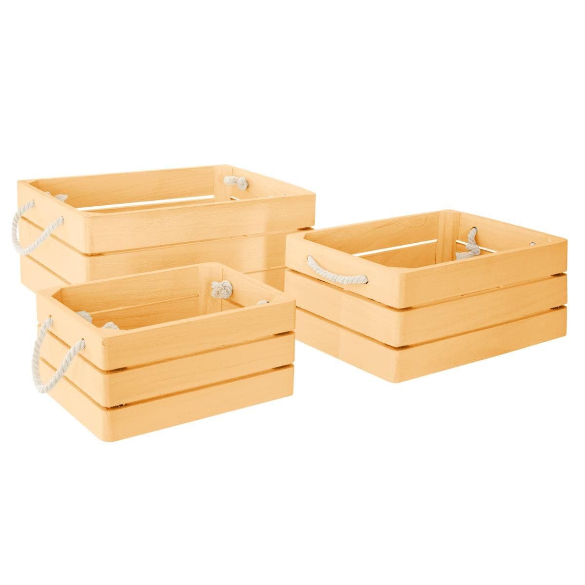 Caja de madera maciza y color amarillo - Oma Home
