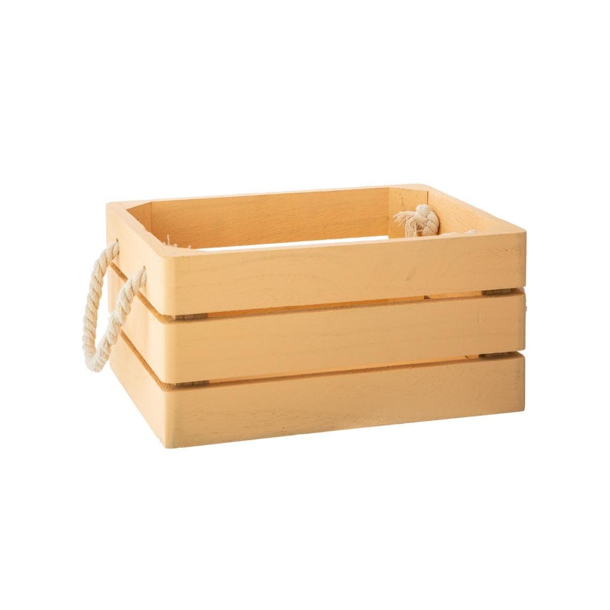 Caja de madera maciza y color amarillo - Oma Home