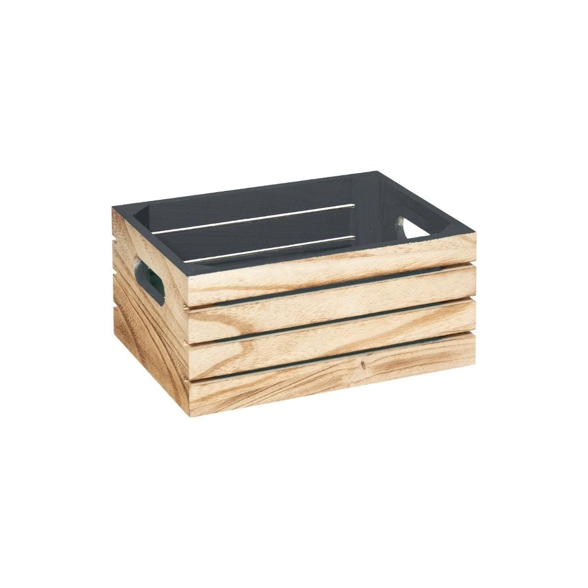 Caja de madera maciza y color gris - Oma Home