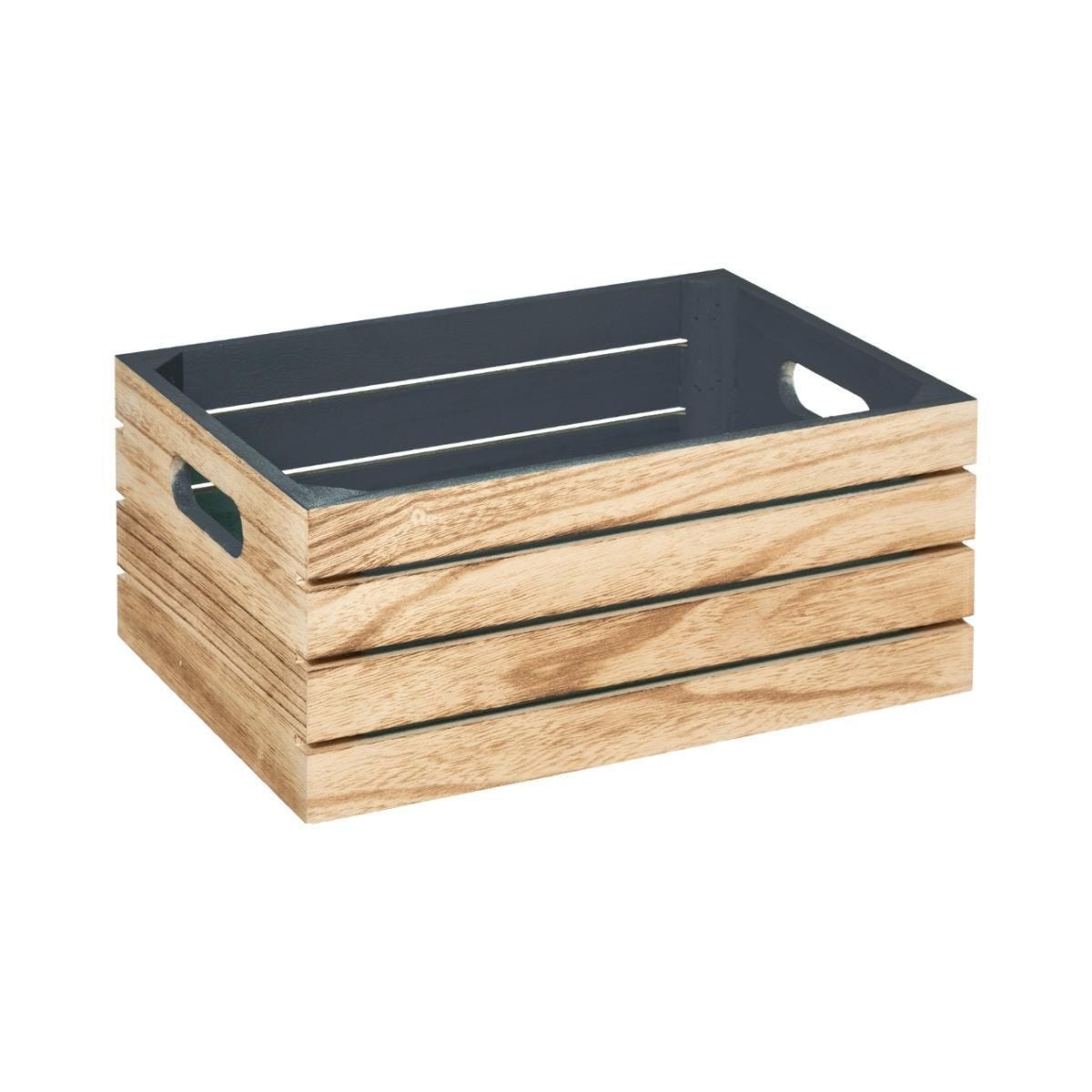 Caja de madera maciza y color gris - Oma Home