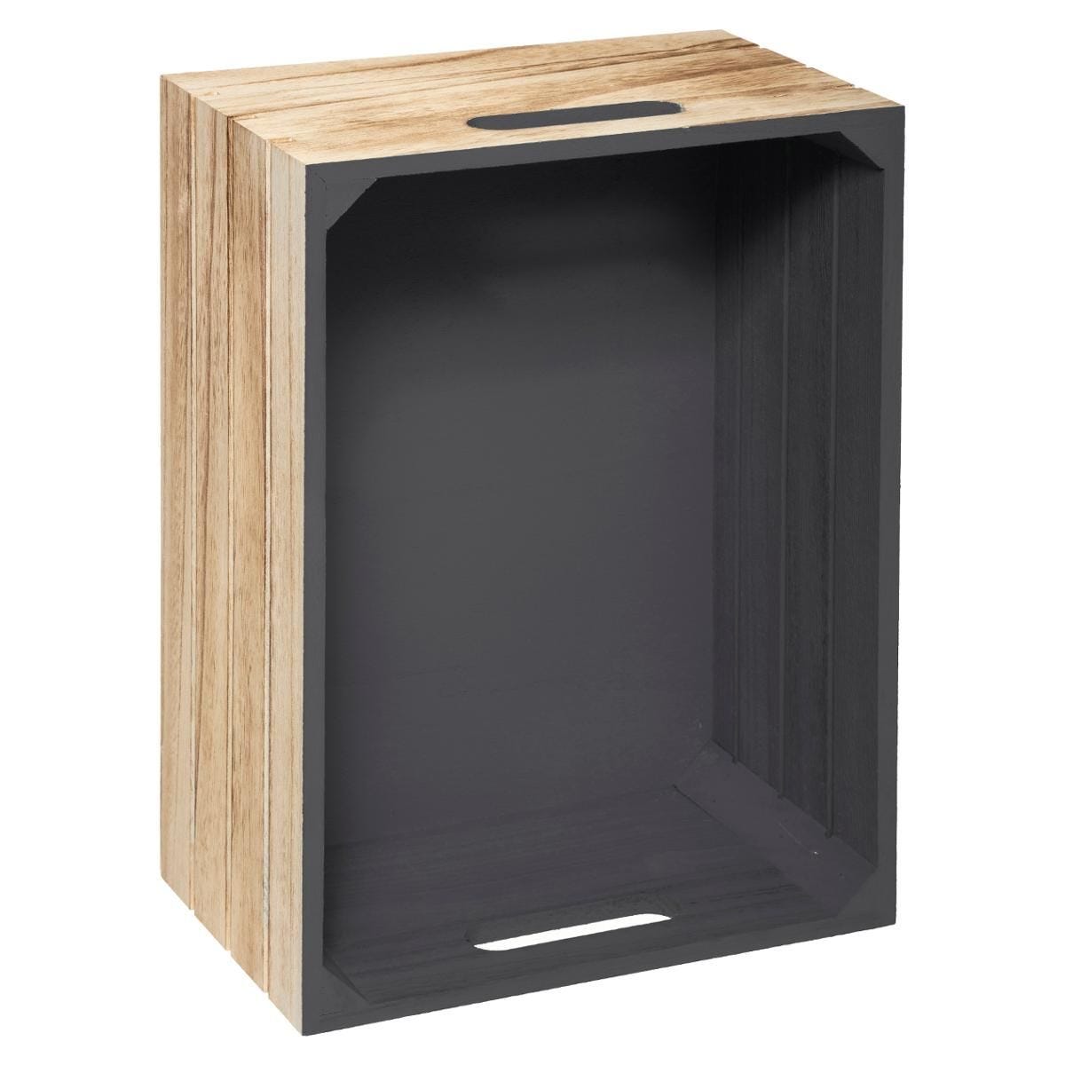 Caja de madera maciza y color gris - Oma Home