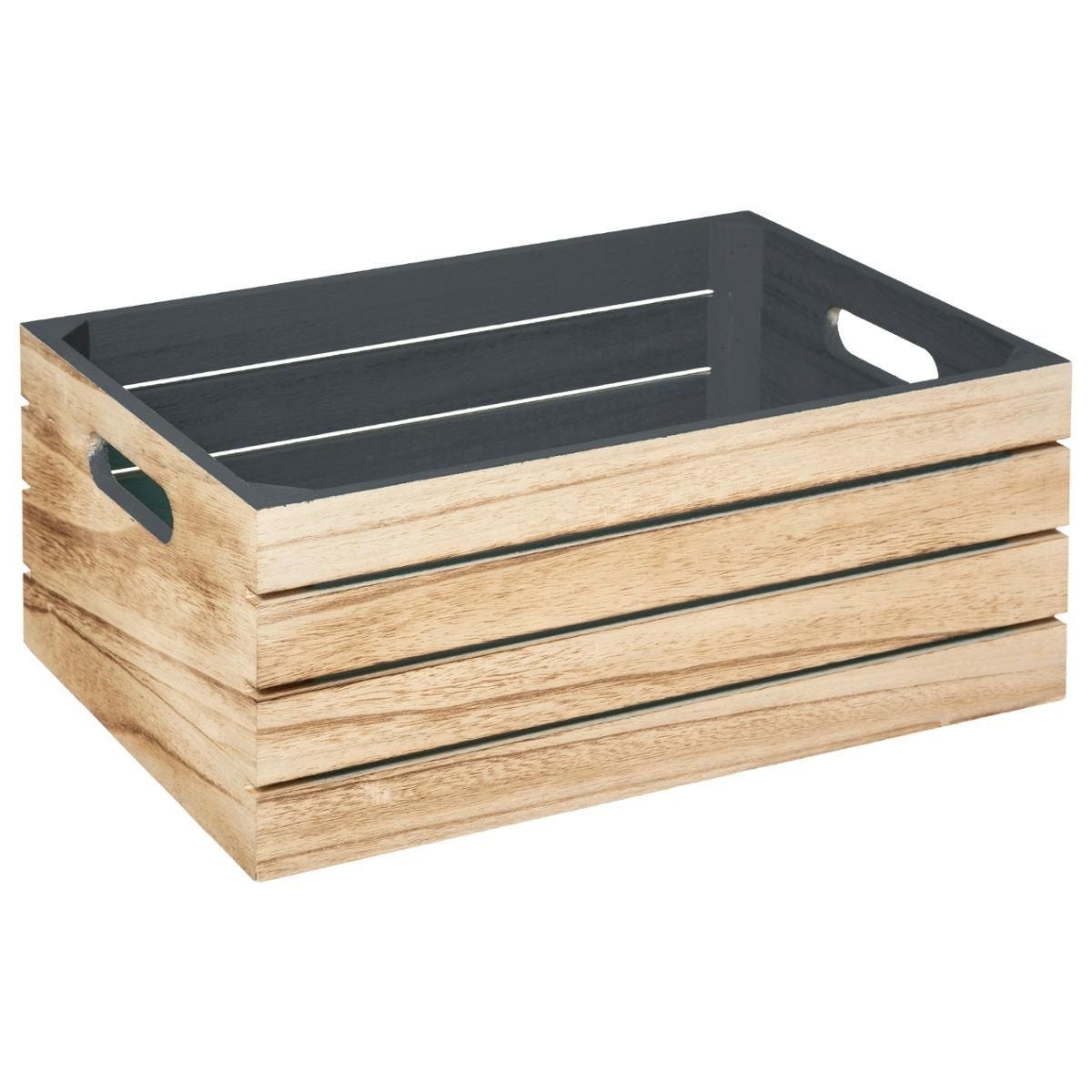 Caja de madera maciza y color gris - Oma Home