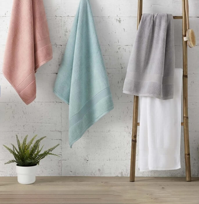 Bath towel 100% Cotton Zero Twist. Beige.